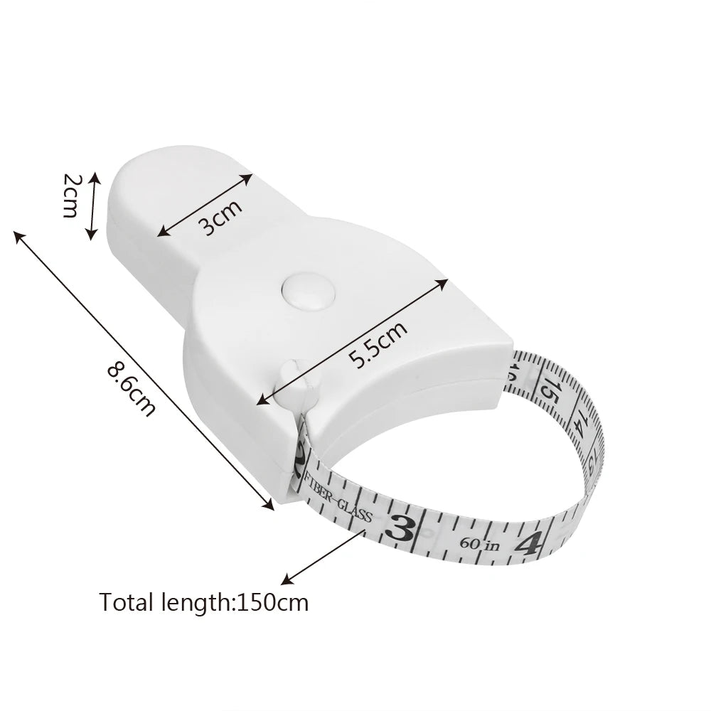 150cm For Fitness Accurate Tool Retractable Ruler Body Fat Weight Loss Measure Caliper Measuring Tape Gauging Tool