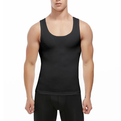 Mens Slimming Body Shaper Shapewear Abs Abdomen Compression Shirt to Hide Gynecomastia Moobs Workout Tank Tops Undershirts