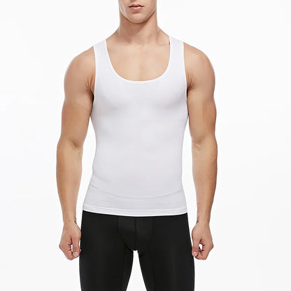 Mens Slimming Body Shaper Shapewear Abs Abdomen Compression Shirt to Hide Gynecomastia Moobs Workout Tank Tops Undershirts