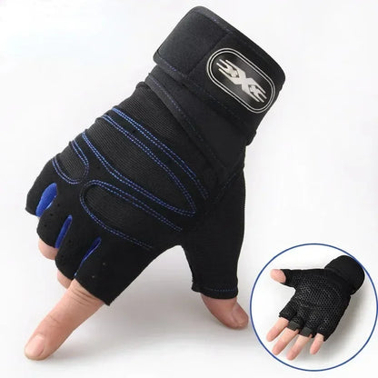 Gym Fitness Heavyweight Training Gloves Men women Body Building Half Finger Non-Slip Gloves Wrist Support Weightlifting Sports