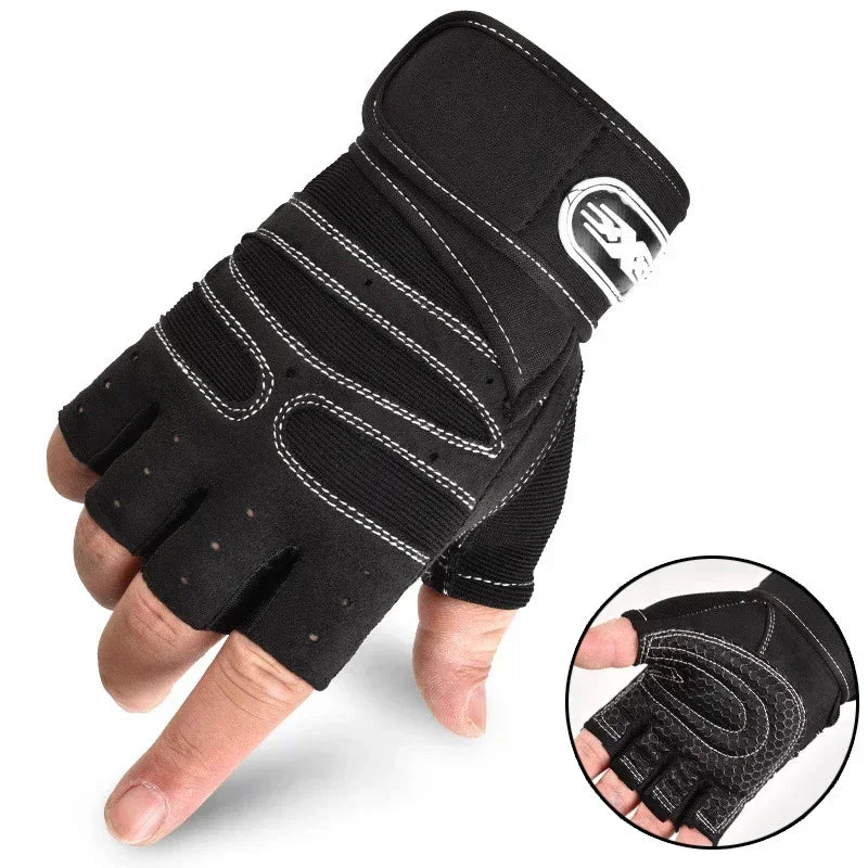 Gym Fitness Heavyweight Training Gloves Men women Body Building Half Finger Non-Slip Gloves Wrist Support Weightlifting Sports